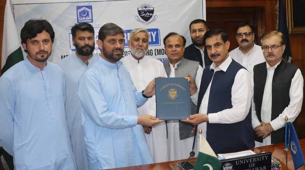 A memorandum of understanding signed between University of Peshawar and Al-Khidmat Foundation, Peshawar.
