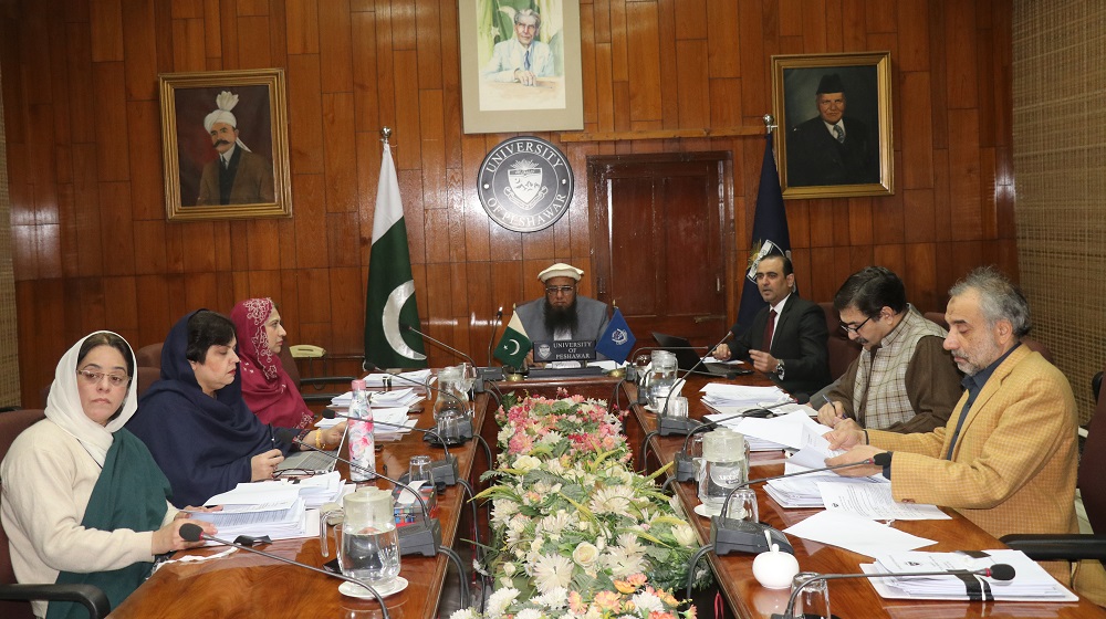 Vice Chancellor Prof. Dr. Muhammad Saleem is presiding over the meeting of the ASRB at University of Peshawar.