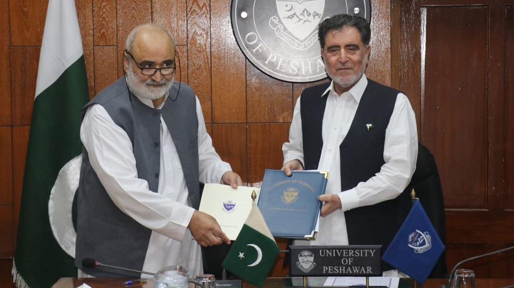 The worthy Vice Chancellor is sharing a copy of a 'MoU' with the Fortified Services for Reforms Transformation (FRTS) Director  for underground water assessment at District Peshawar through the Department of Environment Science.